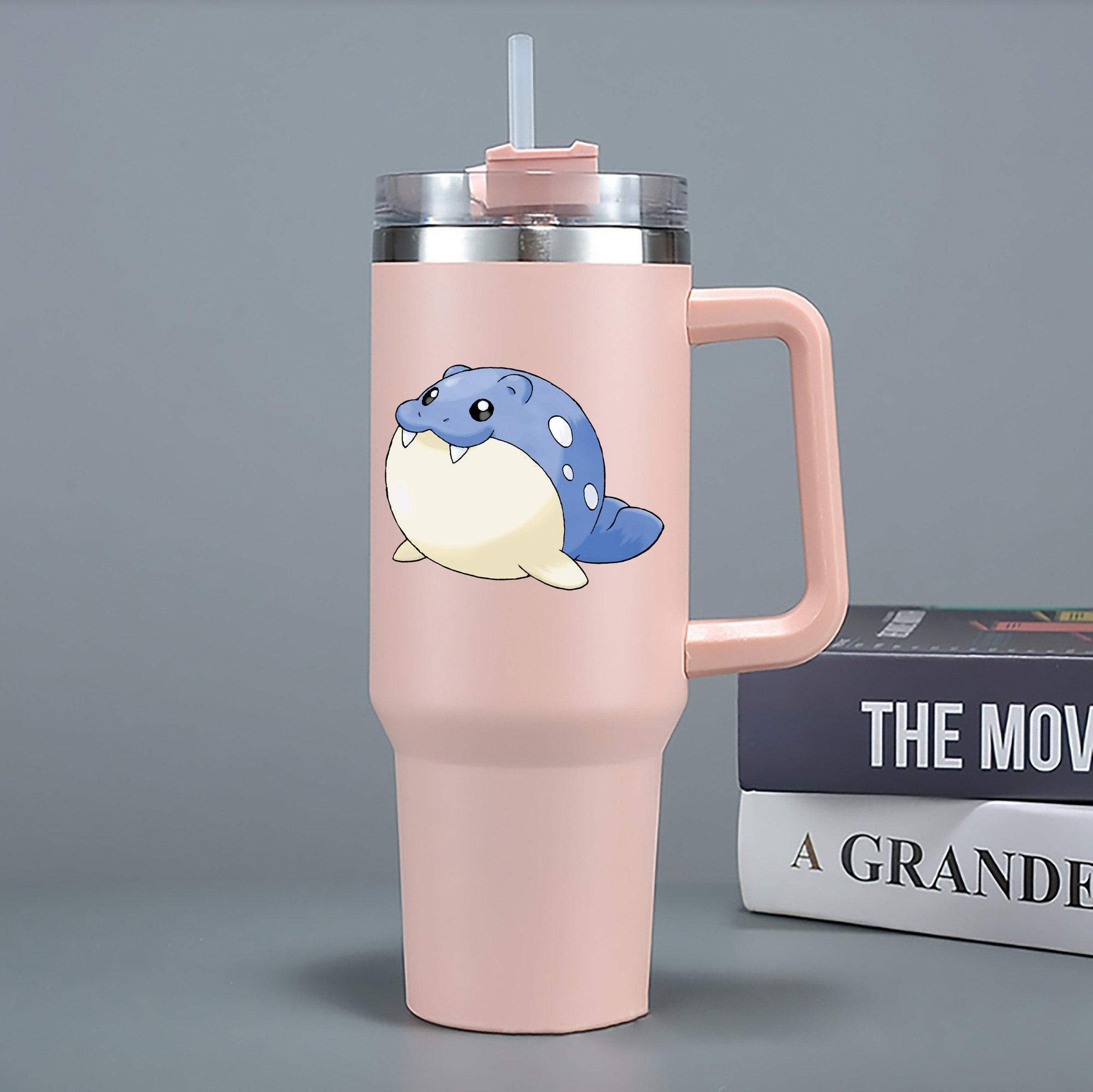 （画像用） ポケットモンスター Pokémon 1200mL車用タンブラー - クリスタルステッカー（プラスチックストロー付き）